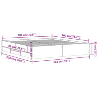 Produktbild för Sängram med lådor svart 180x200 cm konstruerat trä