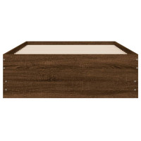 Produktbild för Sängram med lådor brun ek 100x200 cm konstruerat trä