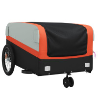 Produktbild för Cykelvagn svart och orange 45 kg järn