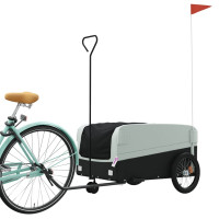 Produktbild för Cykelvagn svart och grå 45 kg järn