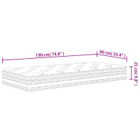 Produktbild för Pocketresårmadrass medium 90x190 cm