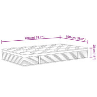 Produktbild för Pocketresårmadrass medium 100x200 cm