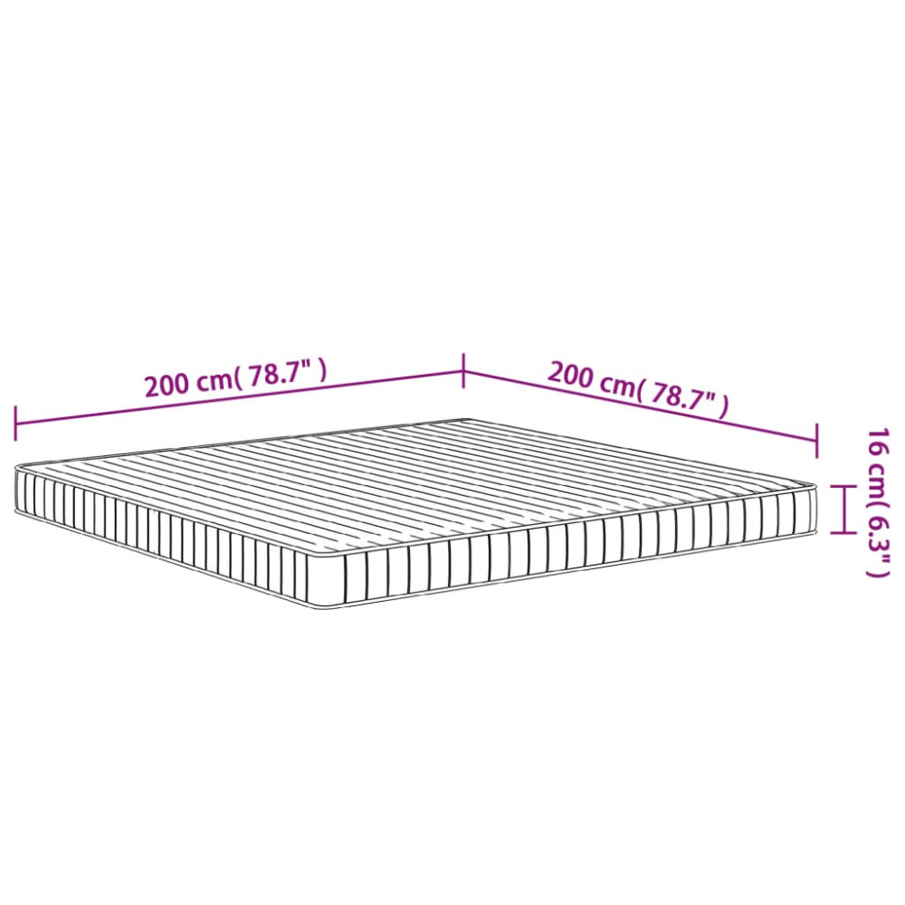 Produktbild för Skummadrass medium mjuk 200x200 cm