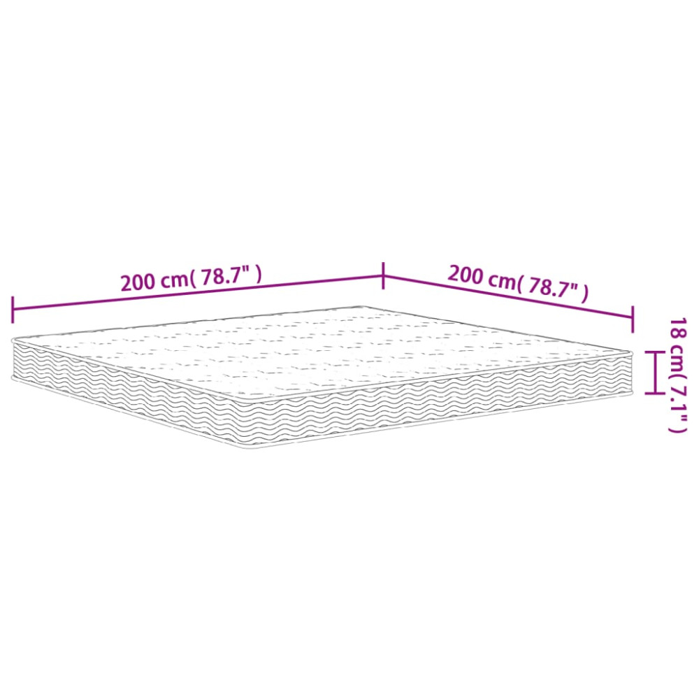 Produktbild för Bonellresårmadrass medium 200x200 cm