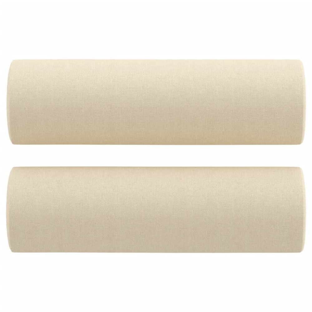 Produktbild för 2-sits soffa med prydnadskuddar gräddvit 140 cm tyg