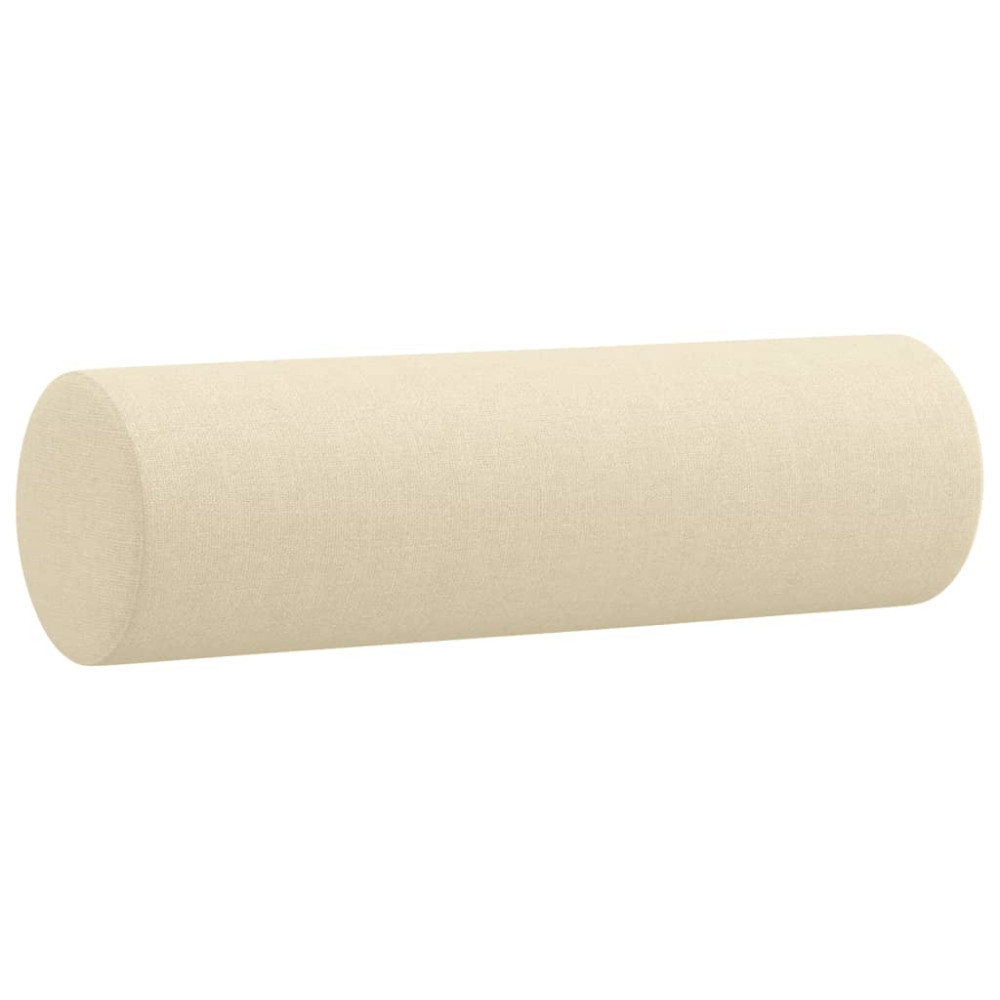 Produktbild för 2-sits soffa med prydnadskuddar gräddvit 140 cm tyg