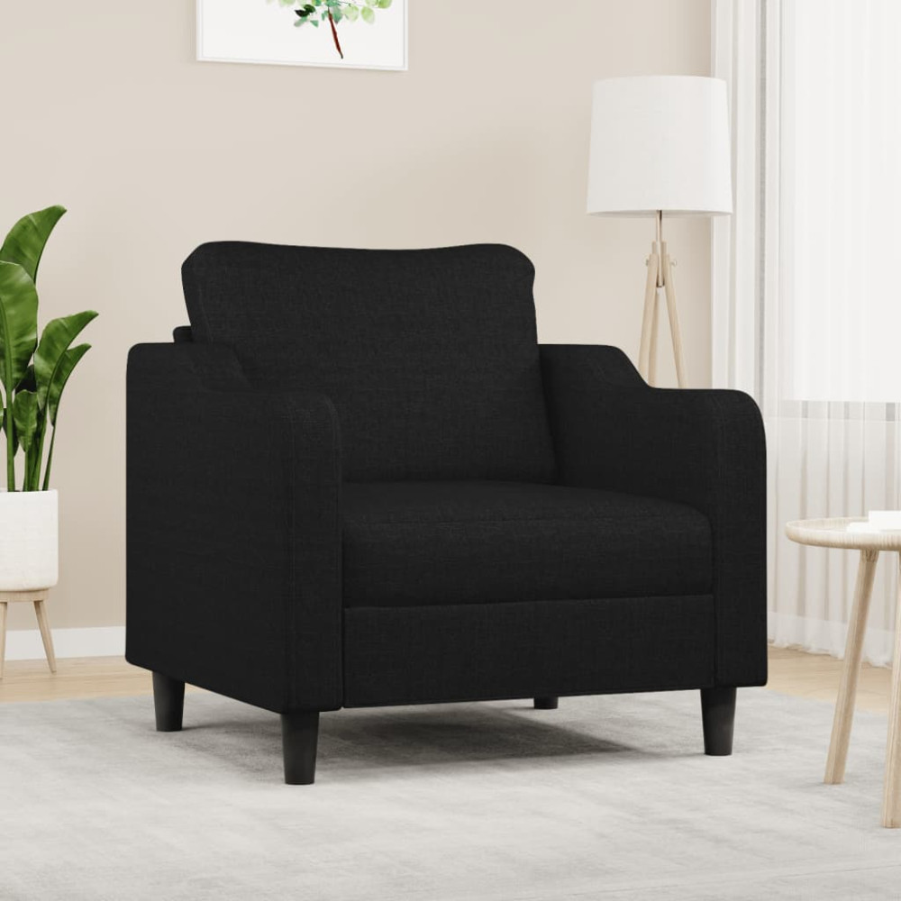 Produktbild för Fåtölj svart 60 cm tyg