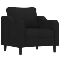 Produktbild för Fåtölj svart 60 cm tyg