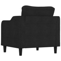 Produktbild för Fåtölj svart 60 cm tyg