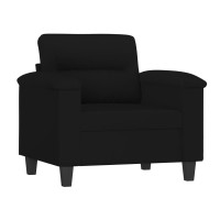 Produktbild för Fåtölj svart 60 cm mikrofibertyg