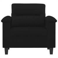 Produktbild för Fåtölj svart 60 cm mikrofibertyg