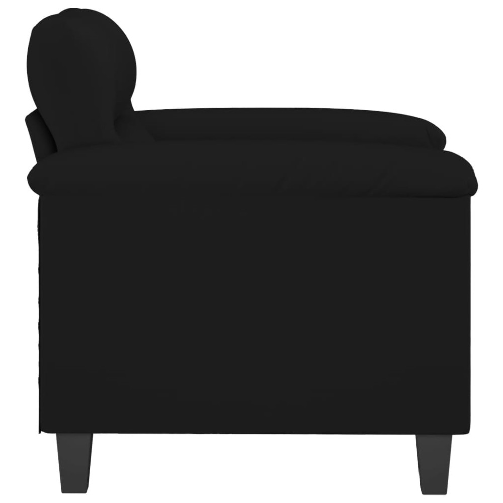 Produktbild för Fåtölj svart 60 cm mikrofibertyg