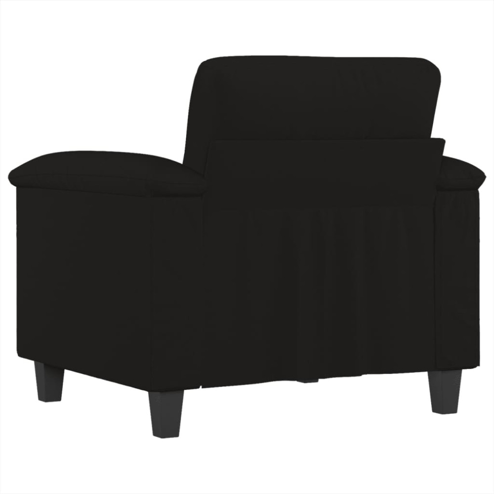 Produktbild för Fåtölj svart 60 cm mikrofibertyg