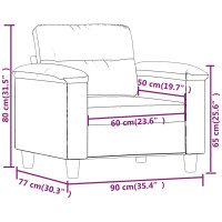 Produktbild för Fåtölj svart 60 cm mikrofibertyg