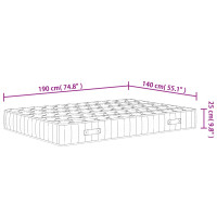 Produktbild för Pocketresårmadrass medium fast 140x190 cm