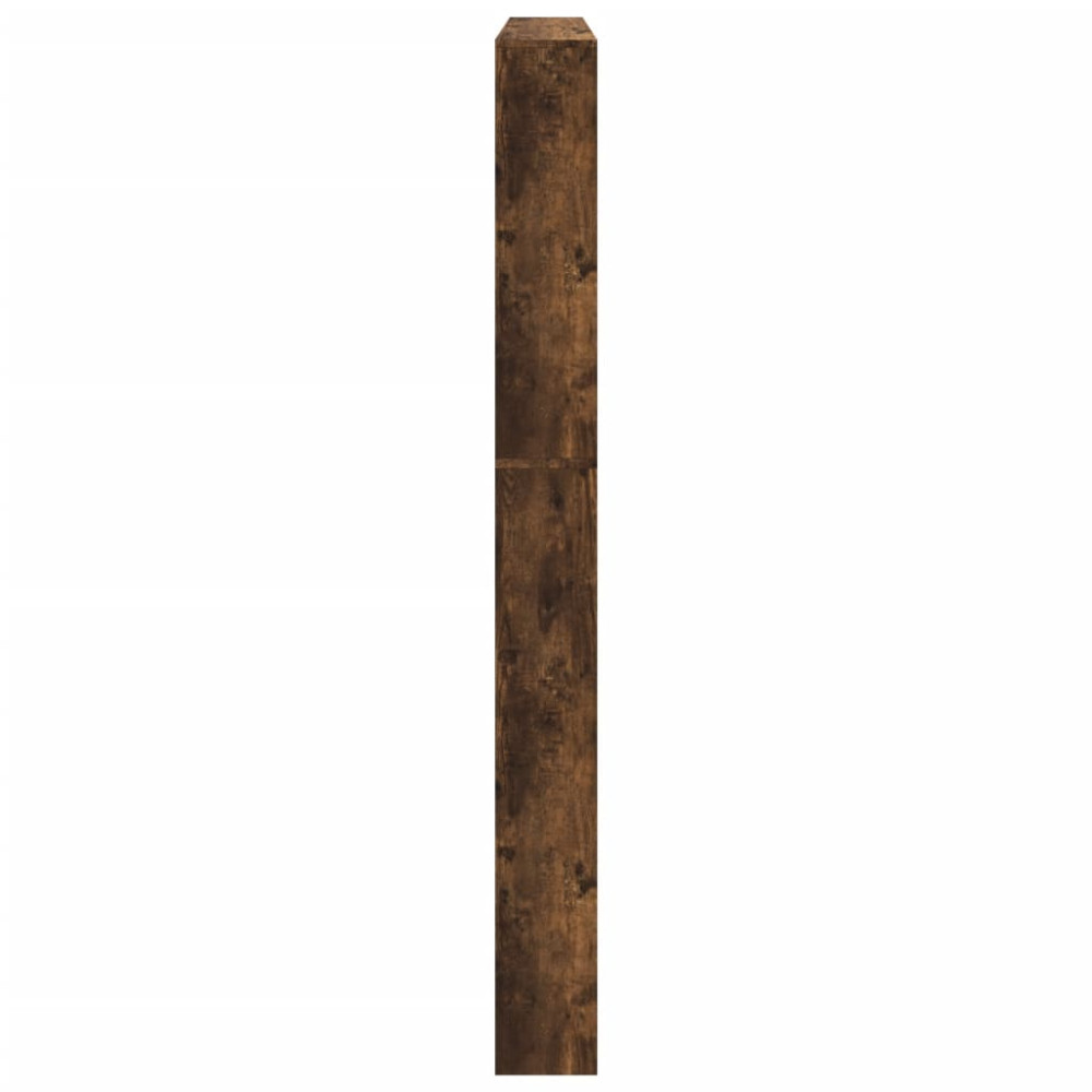 Produktbild för Skoskåp med spegel 5 skåp rökfärgad ek 63x17x169,5 cm