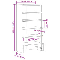 Produktbild för Skohylla vaxad brun 52x30x104 cm massiv furu