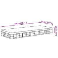 Produktbild för Bonellresårmadrass medium 90x200 cm