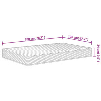 Produktbild för Skummadrass medium mjuk 120x200 cm