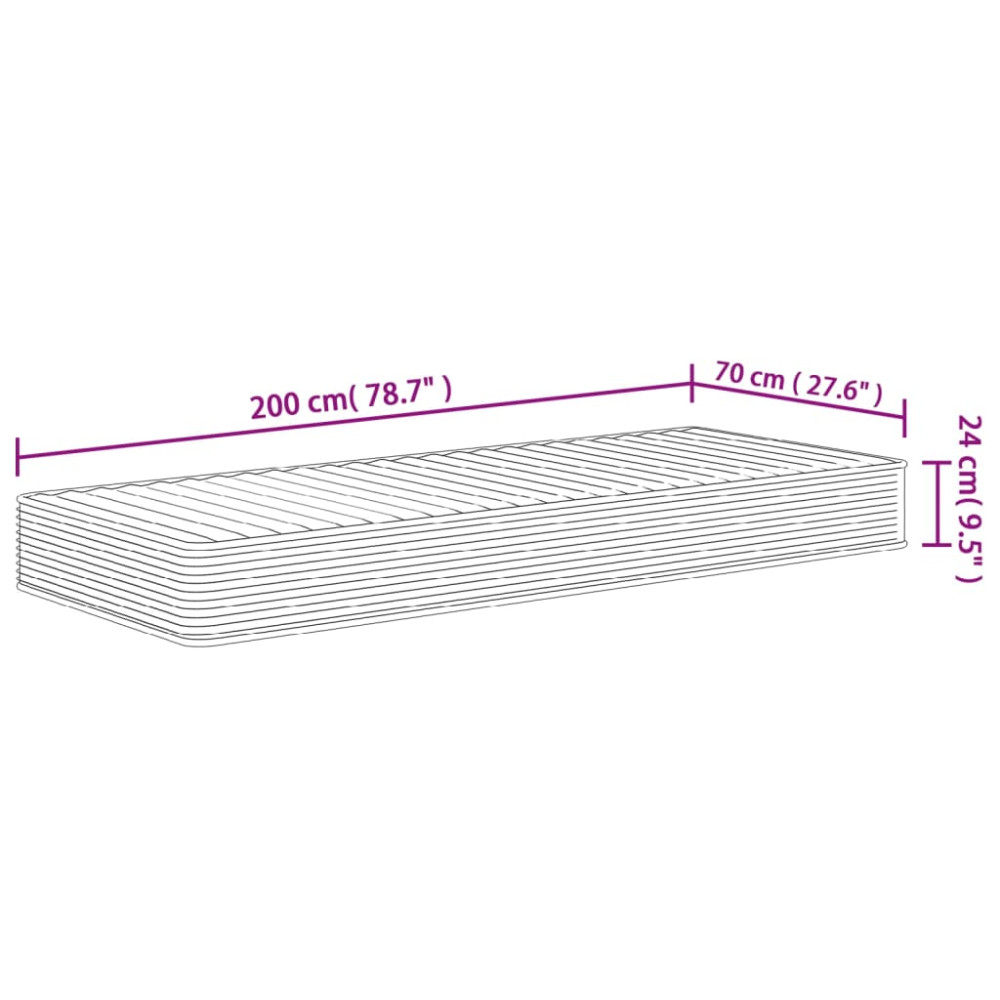 Produktbild för Skummadrass medium mjuk 70x200 cm
