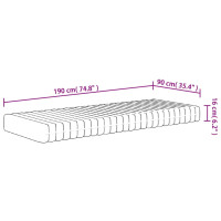 Produktbild för Skummadrass medium mjuk 90x190 cm