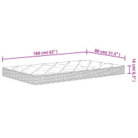 Produktbild för Skummadrass för barn medium mjuk 80x160 cm