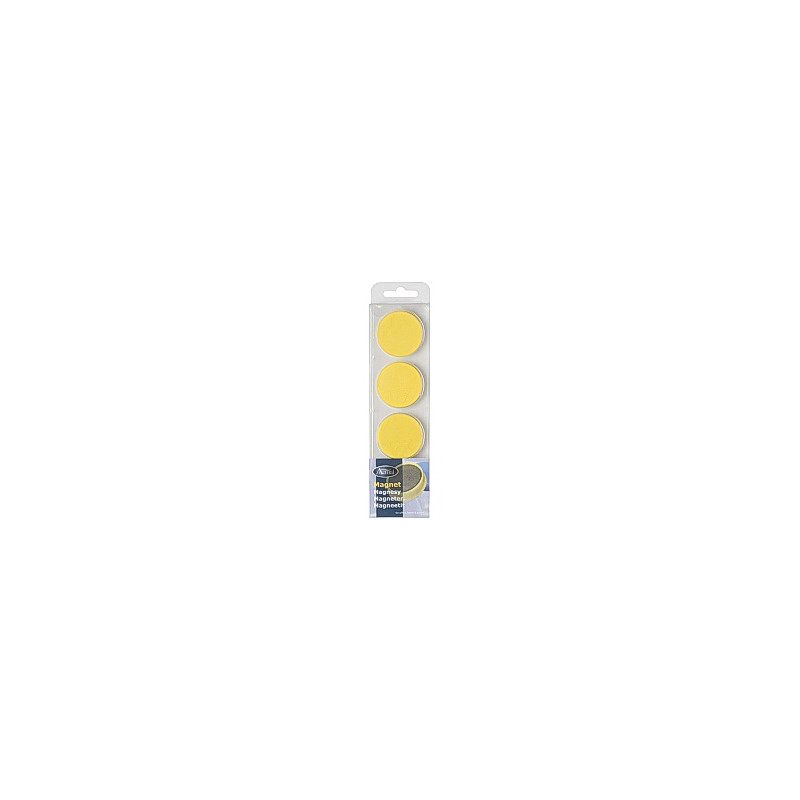 Produktbild för Magnetknappar ACTUAL 40mm gul 4/fp