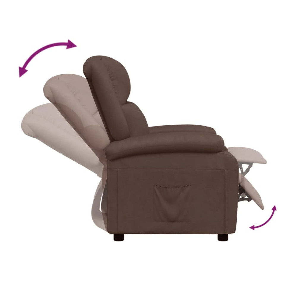 Produktbild för Reclinerfåtölj brun konstläder