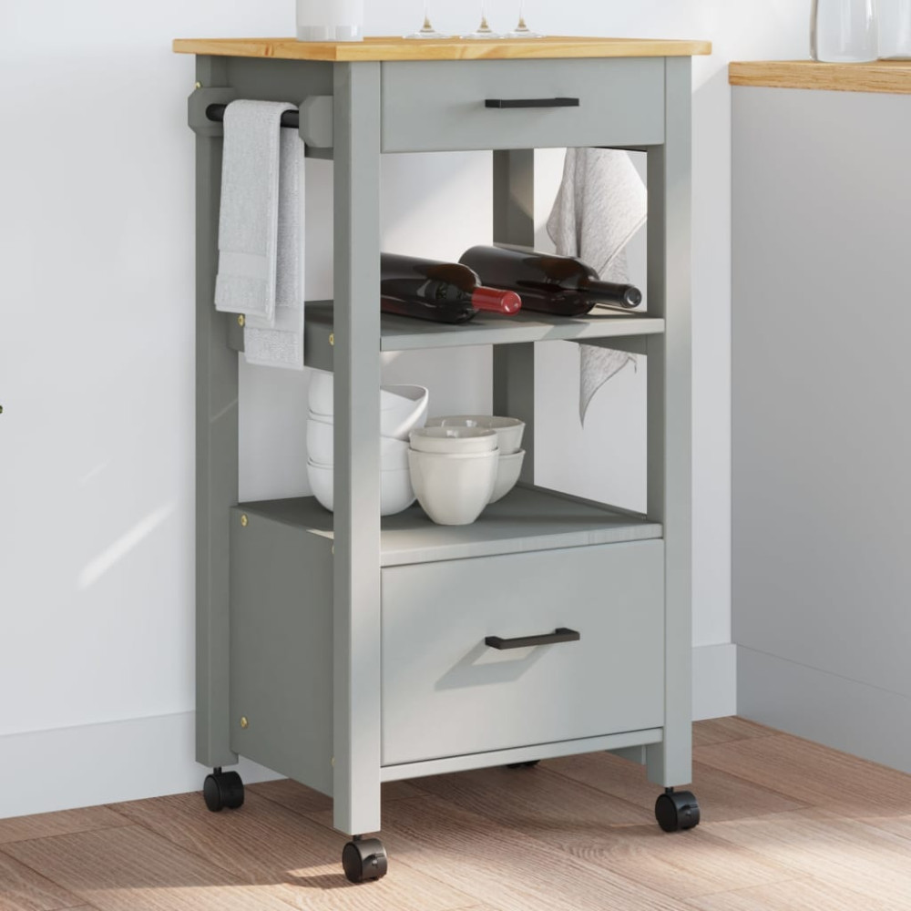 Produktbild för Köksvagn MONZA 48x40x88,5 cm massivt furu