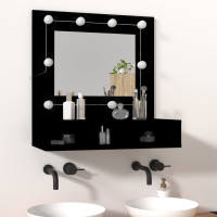 Miniatyr av produktbild för Spegelskåp med LED svart 60x31,5x62 cm