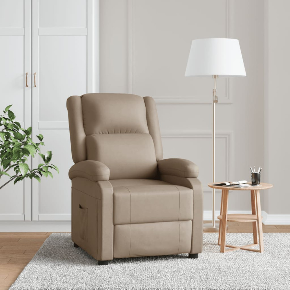 Produktbild för Reclinerfåtölj cappuccino konstläder