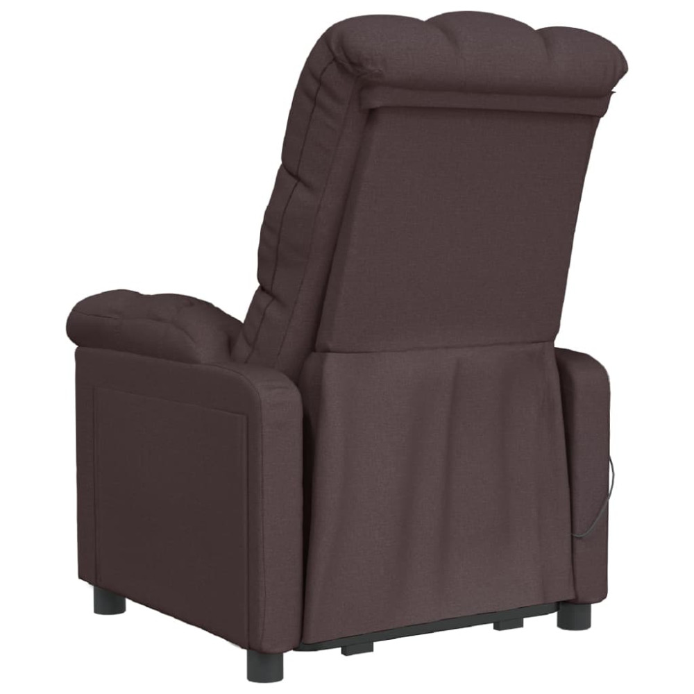 Produktbild för Massagefåtölj mörkbrun tyg