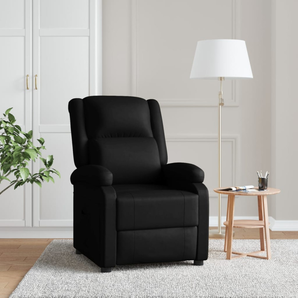 Produktbild för Reclinerfåtölj svart konstläder