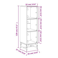Produktbild för Högskåp med glasdörrar grå sonoma 35x37x120 cm