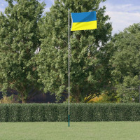 Produktbild för Ukrainas flagga med mässingsöljetter 90x150 cm