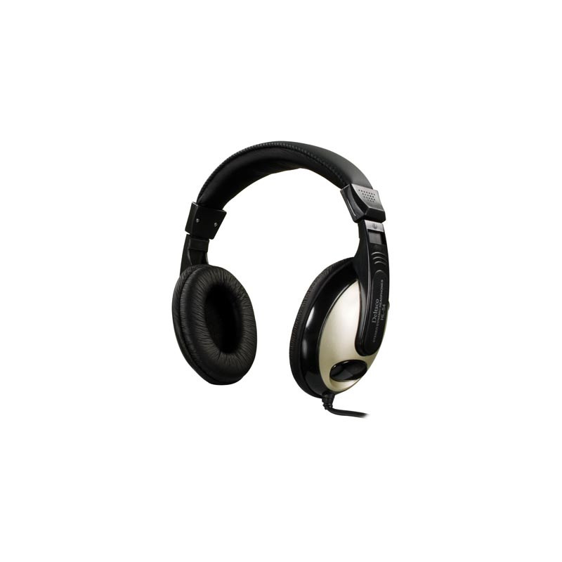 Produktbild för Deltaco HL-54 hörlur och headset Hörlurar Kabel Huvudband Musik Svart, Silver