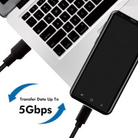 Produktbild för USB-A - USB-C-kabel USB 3.2 Gen1 15W 0,15m