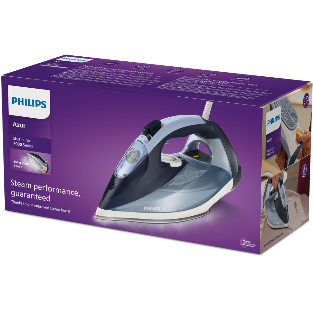 Produktbild för Philips 7000 series DST7020/20 HV Ångstrykjärn lourosblå/bomullsblå