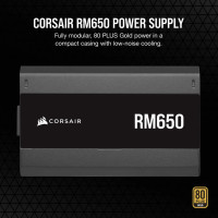 Produktbild för Corsair RM650 strömförsörjningsenheter 650 W 24-pin ATX ATX Svart