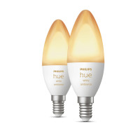 Produktbild för Philips Hue White ambiance Kronljus – E14 smart ljuskälla – (2-pack)