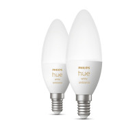 Produktbild för Philips Hue White ambiance Kronljus – E14 smart ljuskälla – (2-pack)