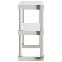 Miniatyr av produktbild för Överhylla för arbetsbord 2 hyllor 110x30x65 cm rostfritt stål