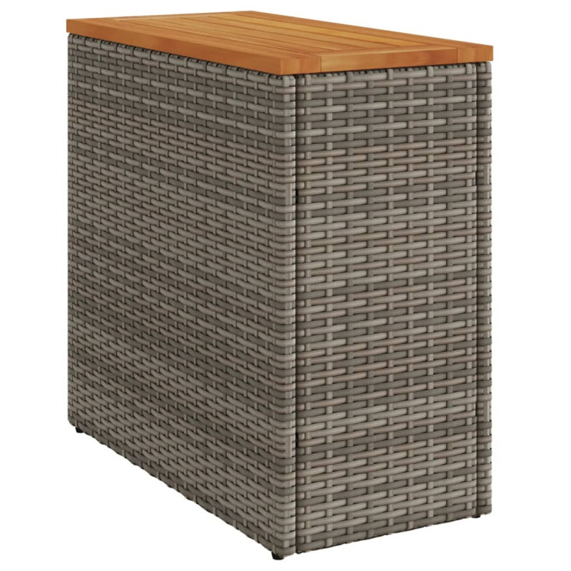 Produktbild för Trädgårdsbord med träskiva grå 58x27,5x55 cm konstrotting