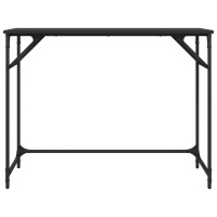 Produktbild för Skrivbord svart 100x45x76 cm trä pulverlackerat stål