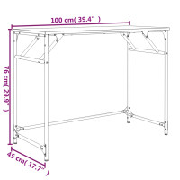 Produktbild för Skrivbord svart 100x45x76 cm trä pulverlackerat stål