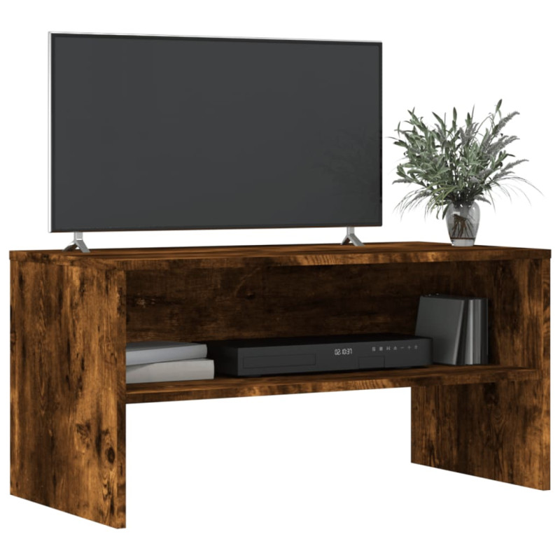 Produktbild för Tv-bänk rökfärgad ek 80x40x40 cm konstruerat trä