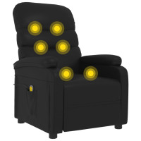 Produktbild för Massagefåtölj svart konstläder