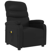 Produktbild för Massagefåtölj svart konstläder