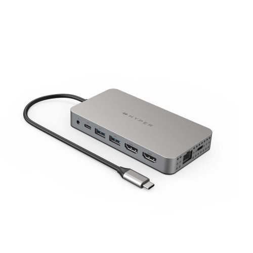 Targus Targus DUEL HDMI 10-IN1 USB 3.2 Gen 1 (3.1 Gen 1) Type-C Rostfritt stål