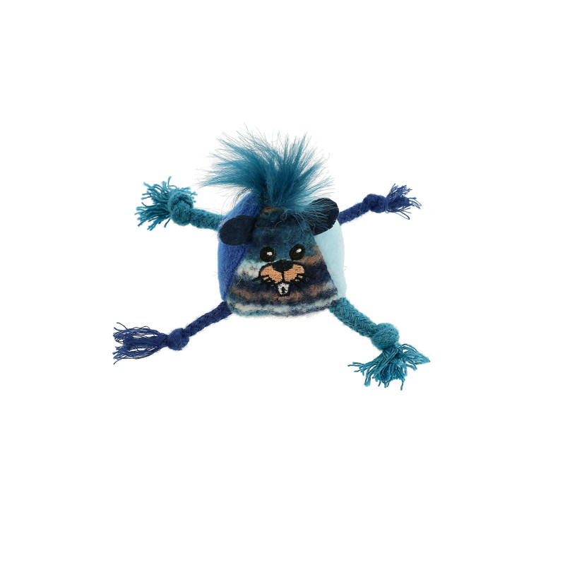 Produktbild för Dogman Leksak Fuzzy 3-kant Blå 8cm